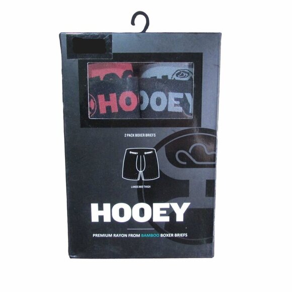 Hooey Men's San Bernadino Bamboo Boxer Briefs - 2 Pack - Red Anjou/Black - Picture 4 of 5